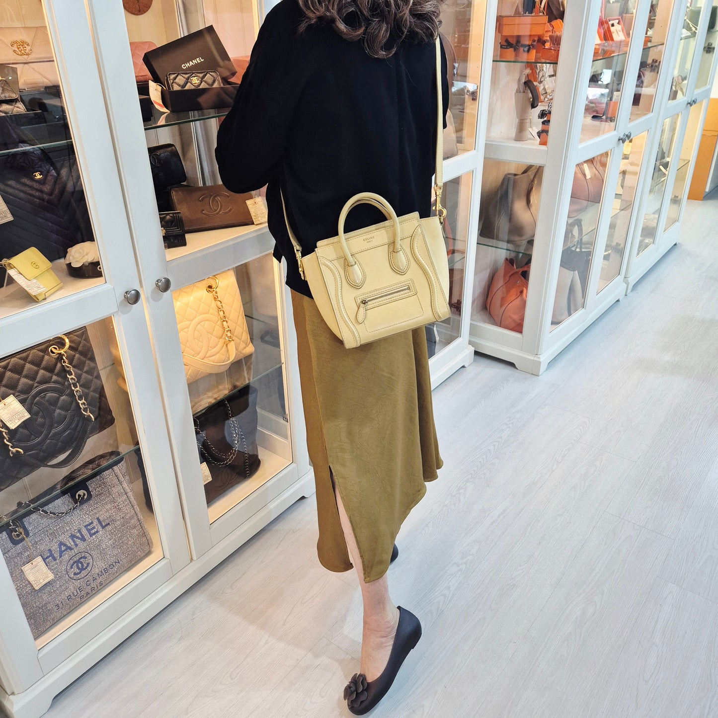 Celine Nano Luggage Leather Tote bag Ghw (Yellow)