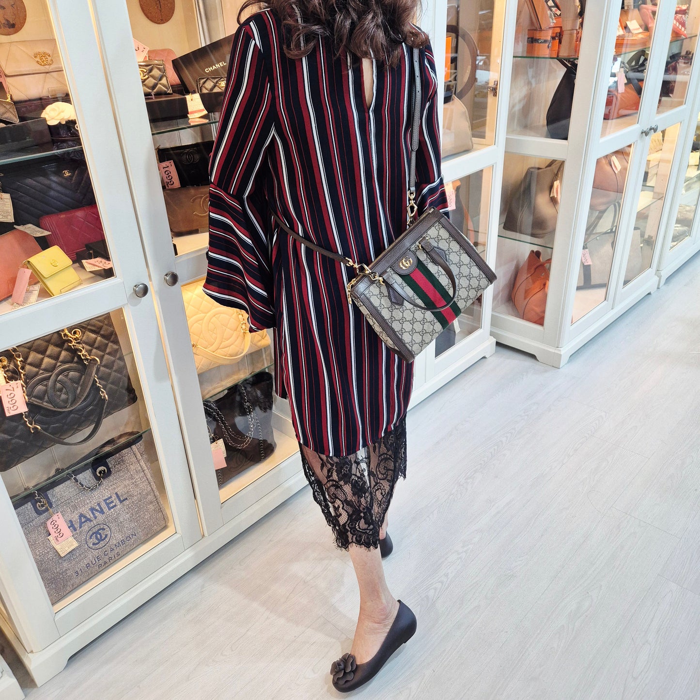 Gucci GG Supreme Canvas Ophidia Small Tote Ghw (Brown)