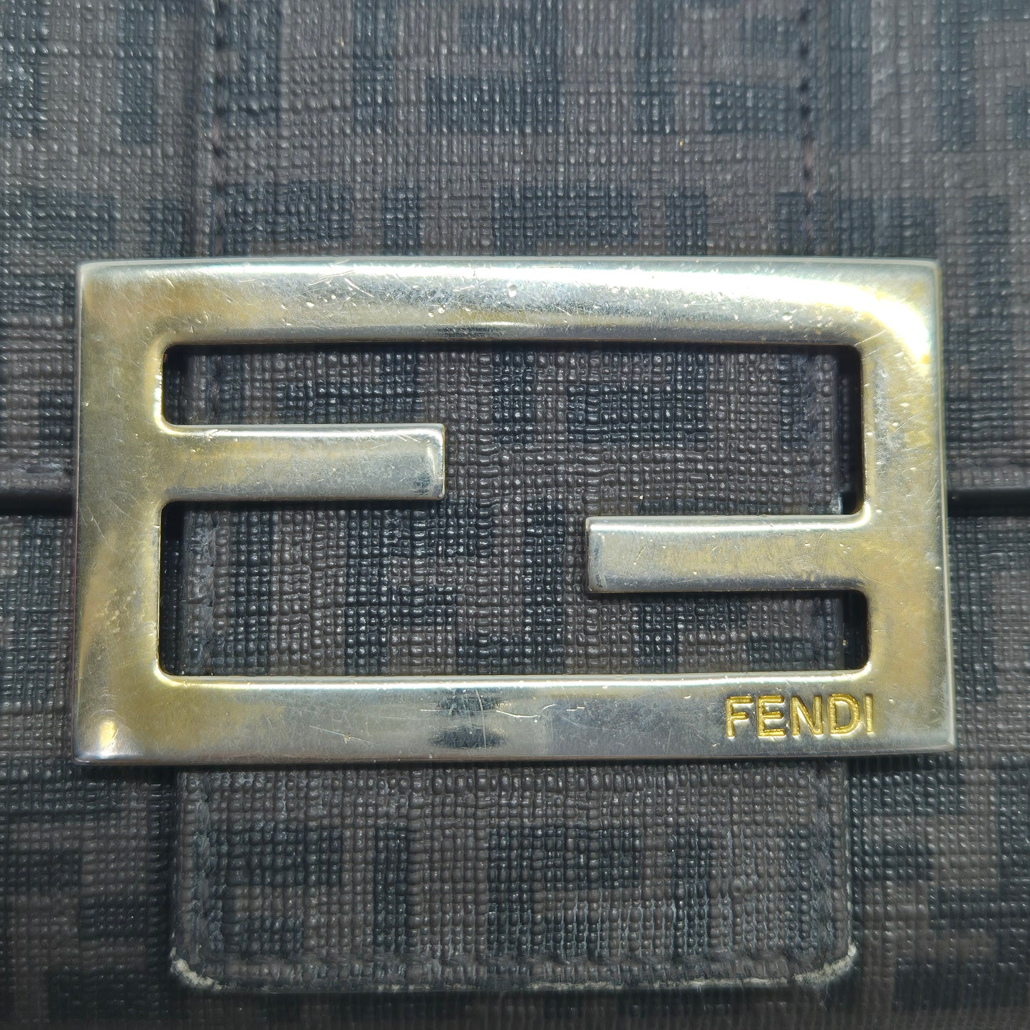 Fendi Zucchino Spalmati Canvas Forever Boston Bag Ghw (Monogram FF Brown)