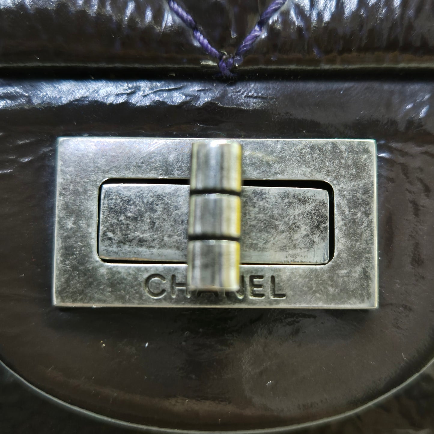 Chanel 2.55 Reissue Double Flap Patent Leather Shw (Dark Purple)