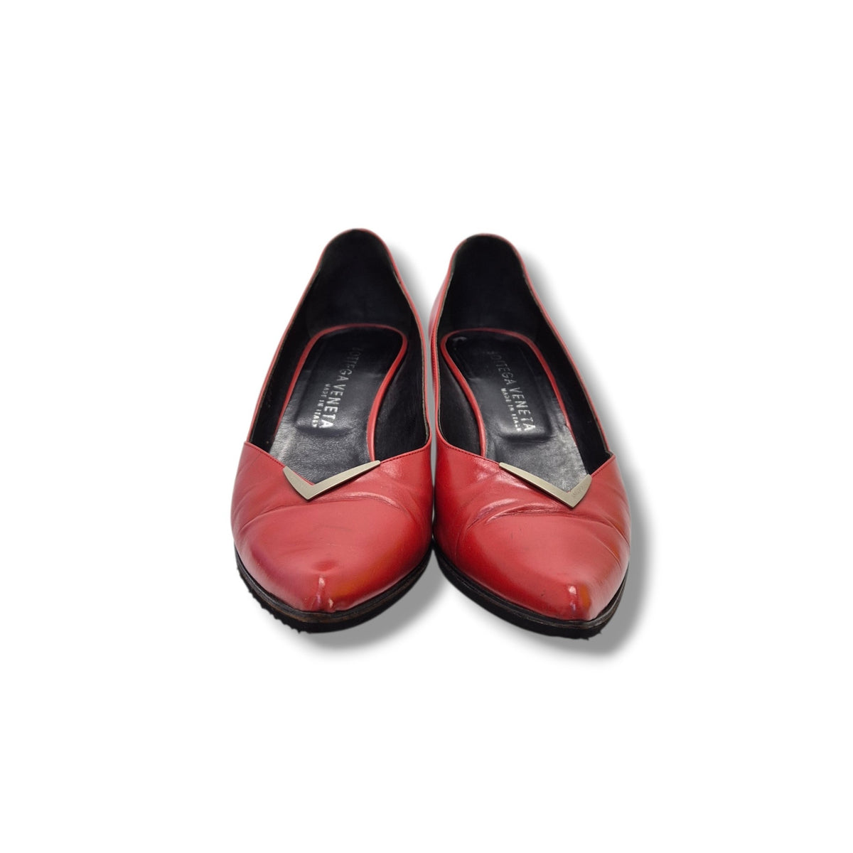 Bottega Veneta Leather Pointed Toe Pump (Red)