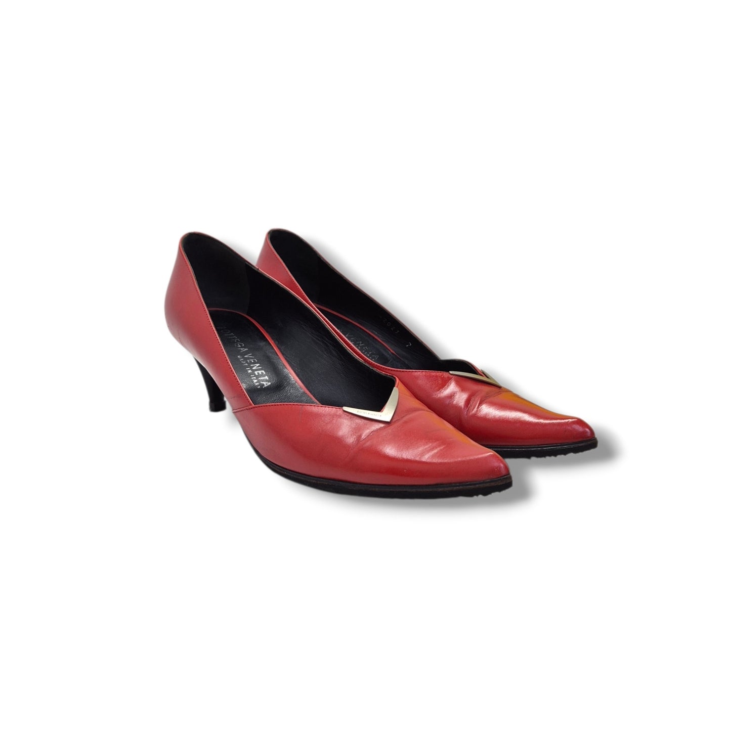 Bottega Veneta Leather Pointed Toe Pump (Red)