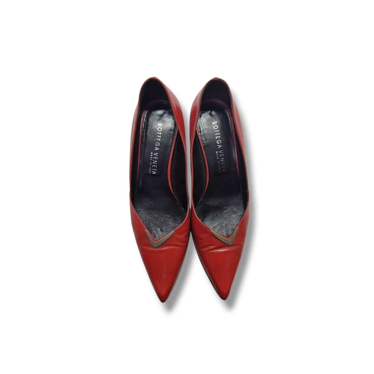 Bottega Veneta Leather Pointed Toe Pump (Red)