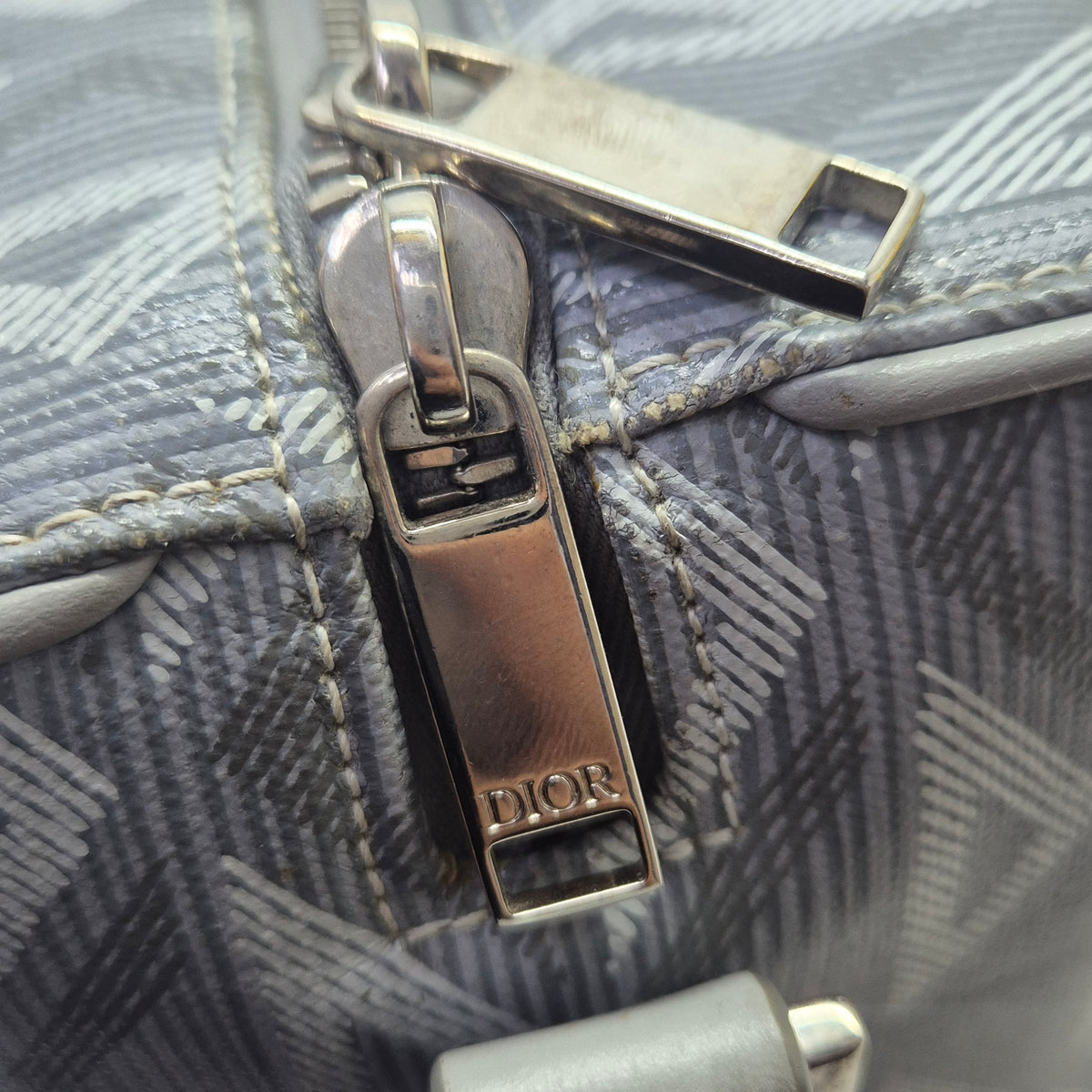 Christian Dior Lingot 22 Diamond Coated Canvas Pouch Shw (Grey)
