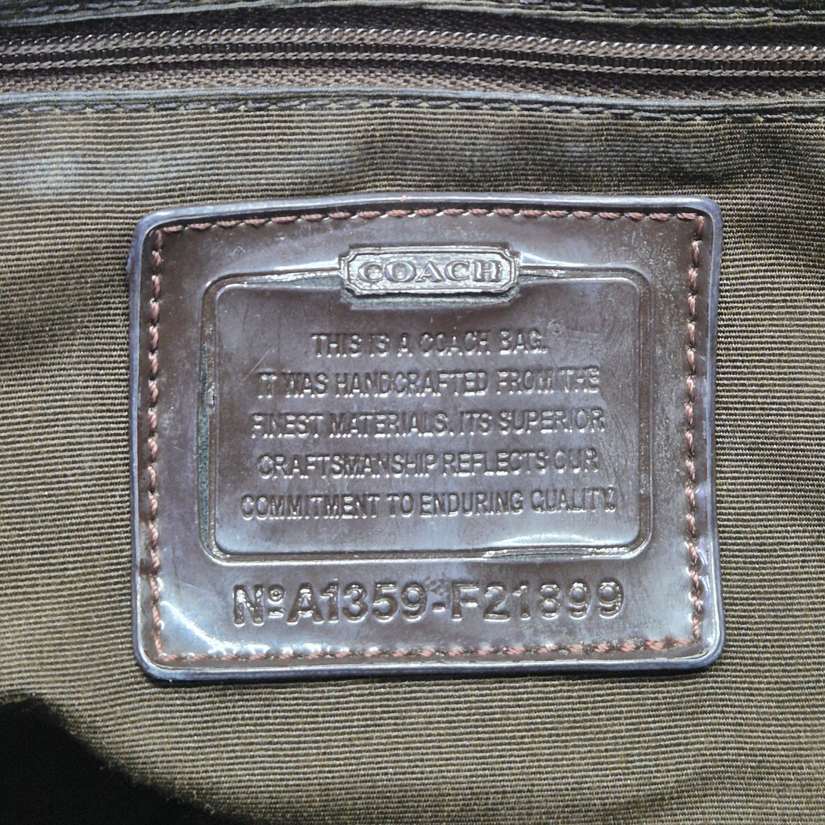 Coach Signature Stripe Canvas Shoulder Bag Ghw (Brown)