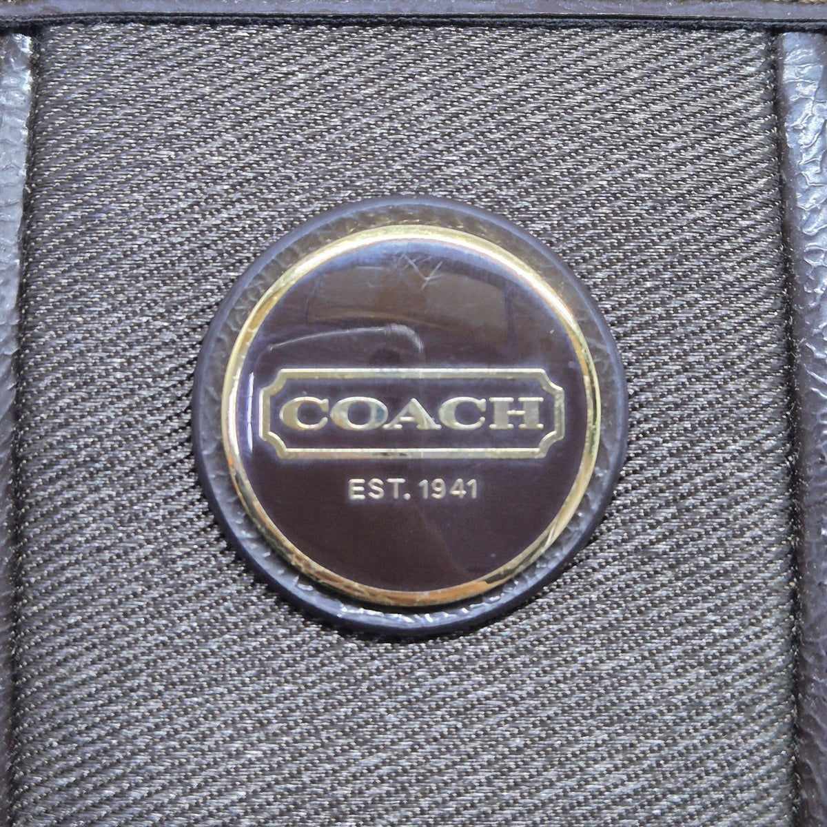Coach Signature Stripe Canvas Shoulder Bag Ghw (Brown)