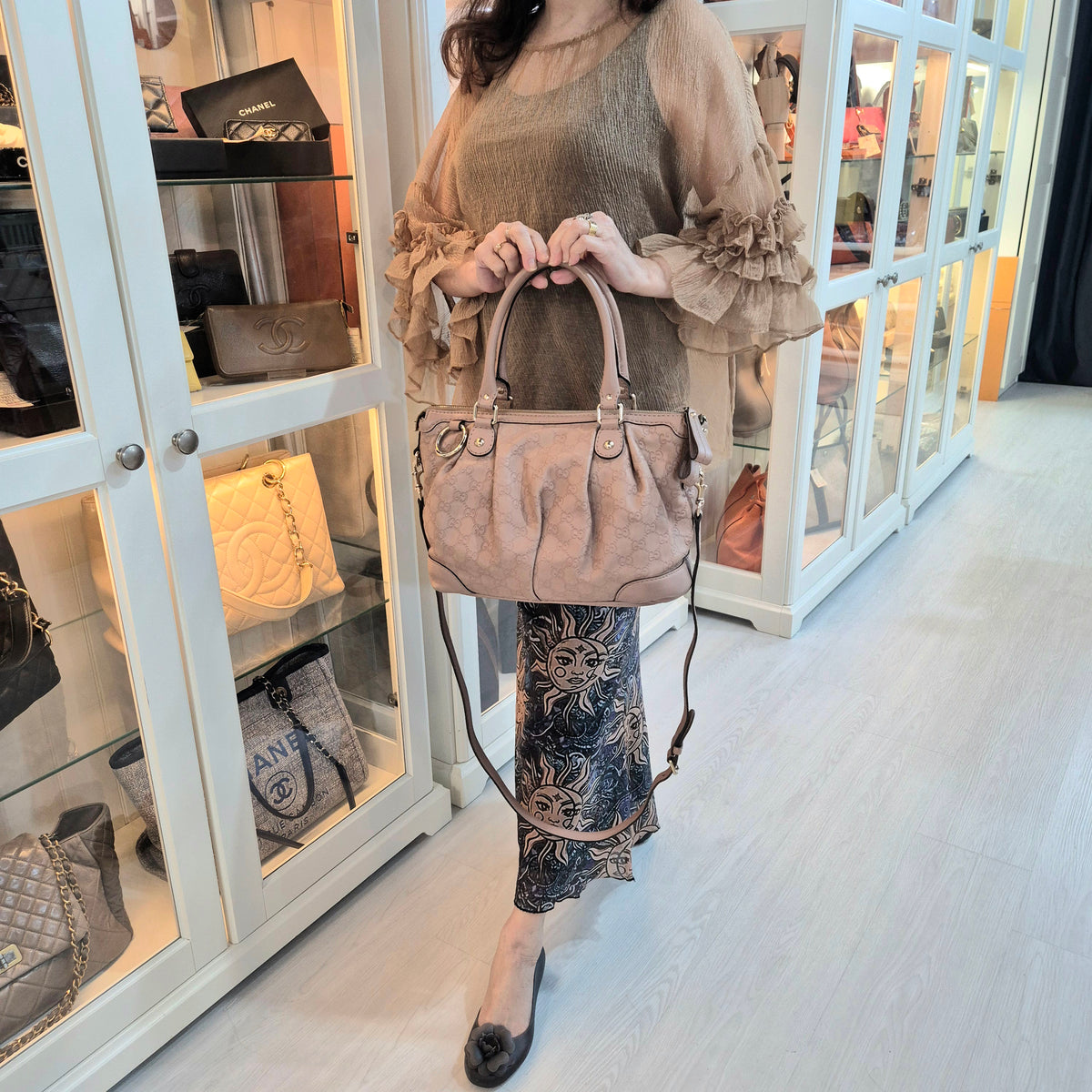 Gucci Guccissima Leather Sukey Tote Bag Ghw (Blush Pink)