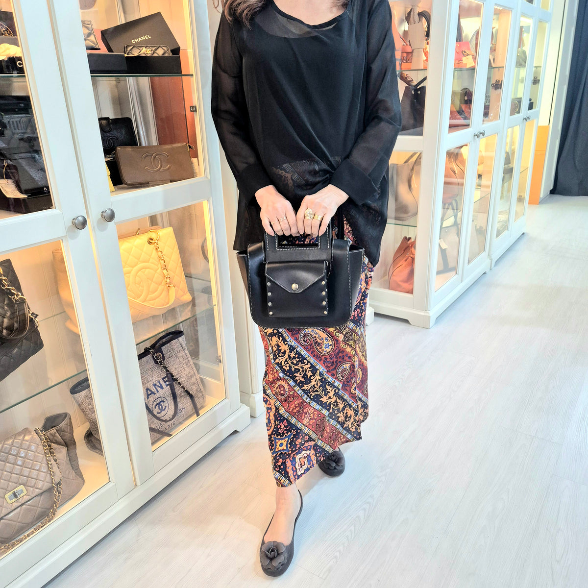 Celine Small Square Leather Bag Shw (Black)