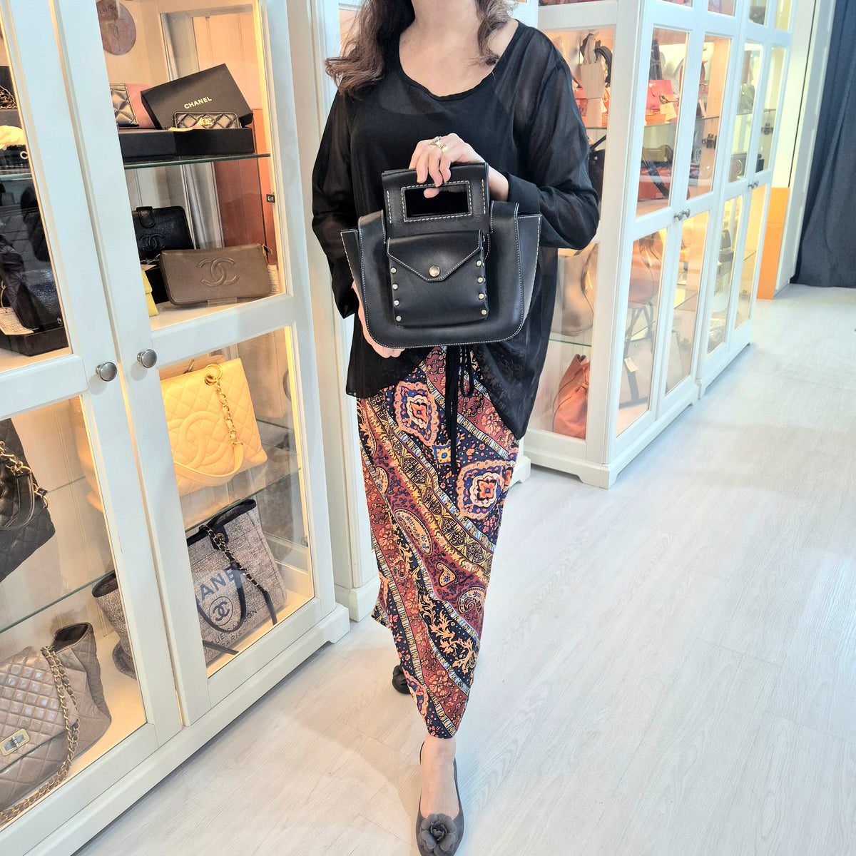 Celine Small Square Leather Bag Shw (Black)