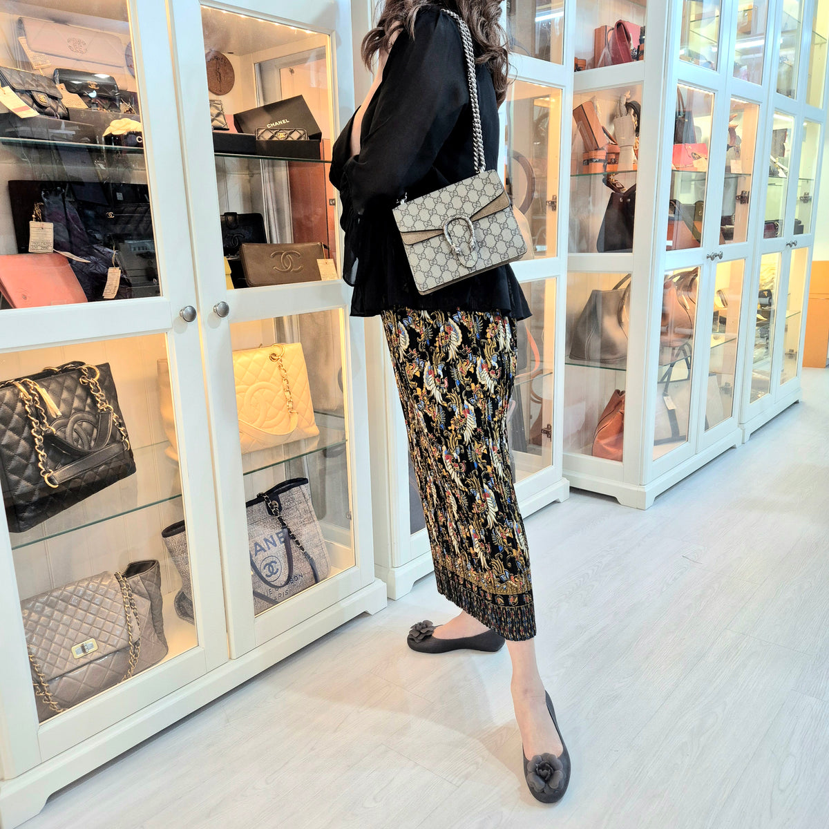 Gucci GG Supreme Dionysus Small Leather Crossbody Shw (Beige/Brown)