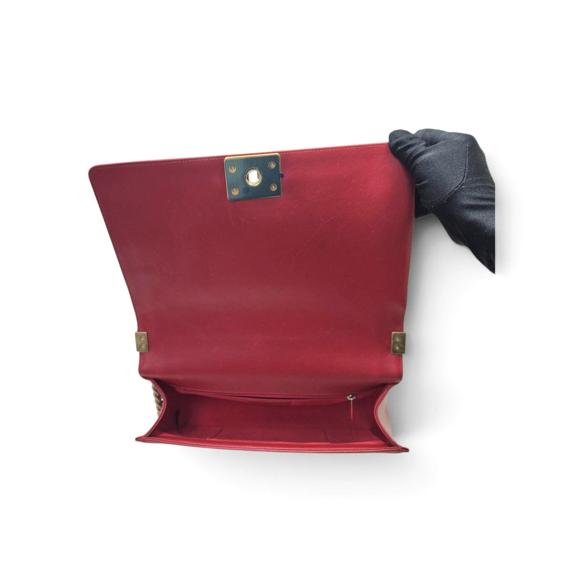 Chanel Boy Large Lambskin Ghw (Red)