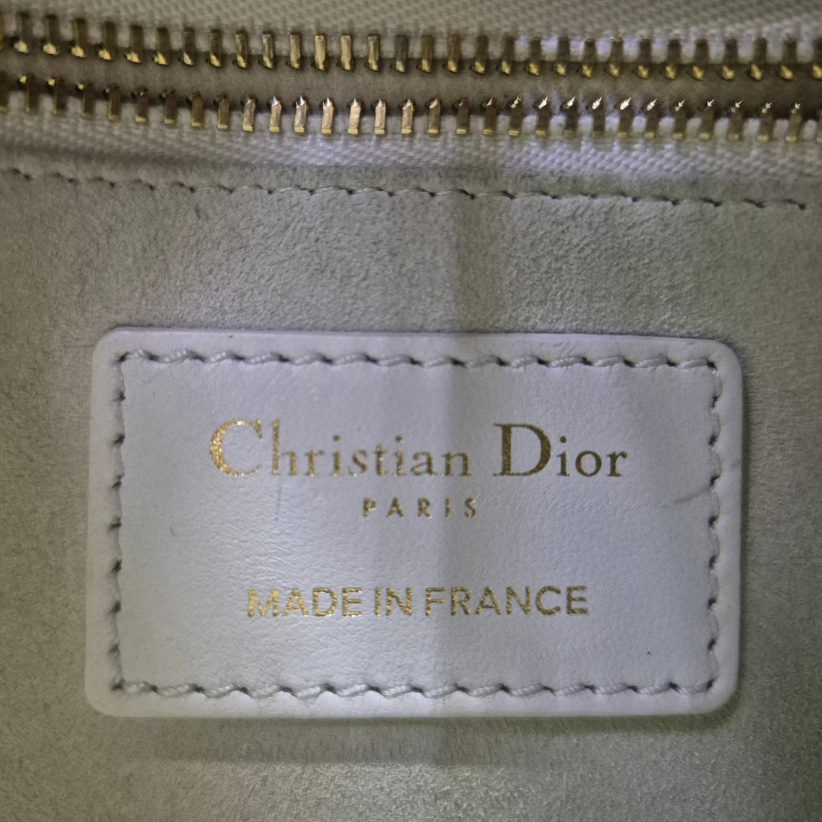 Christian Dior Lady Dior Mini Cannage Lambskin Ghw (Latte)