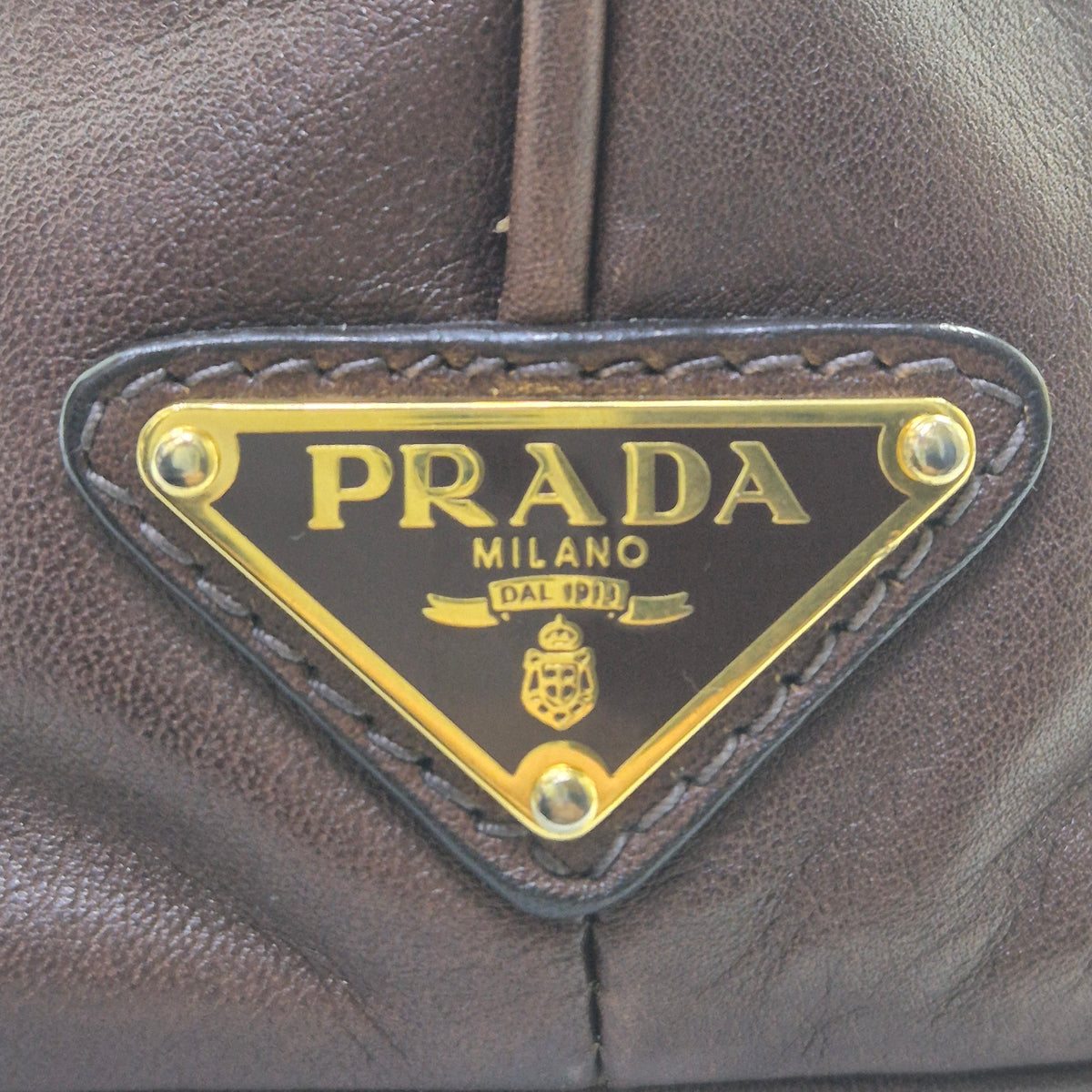 Prada Rubino Soft Calf Hinge Frame Tote bag Ghw (Brown)