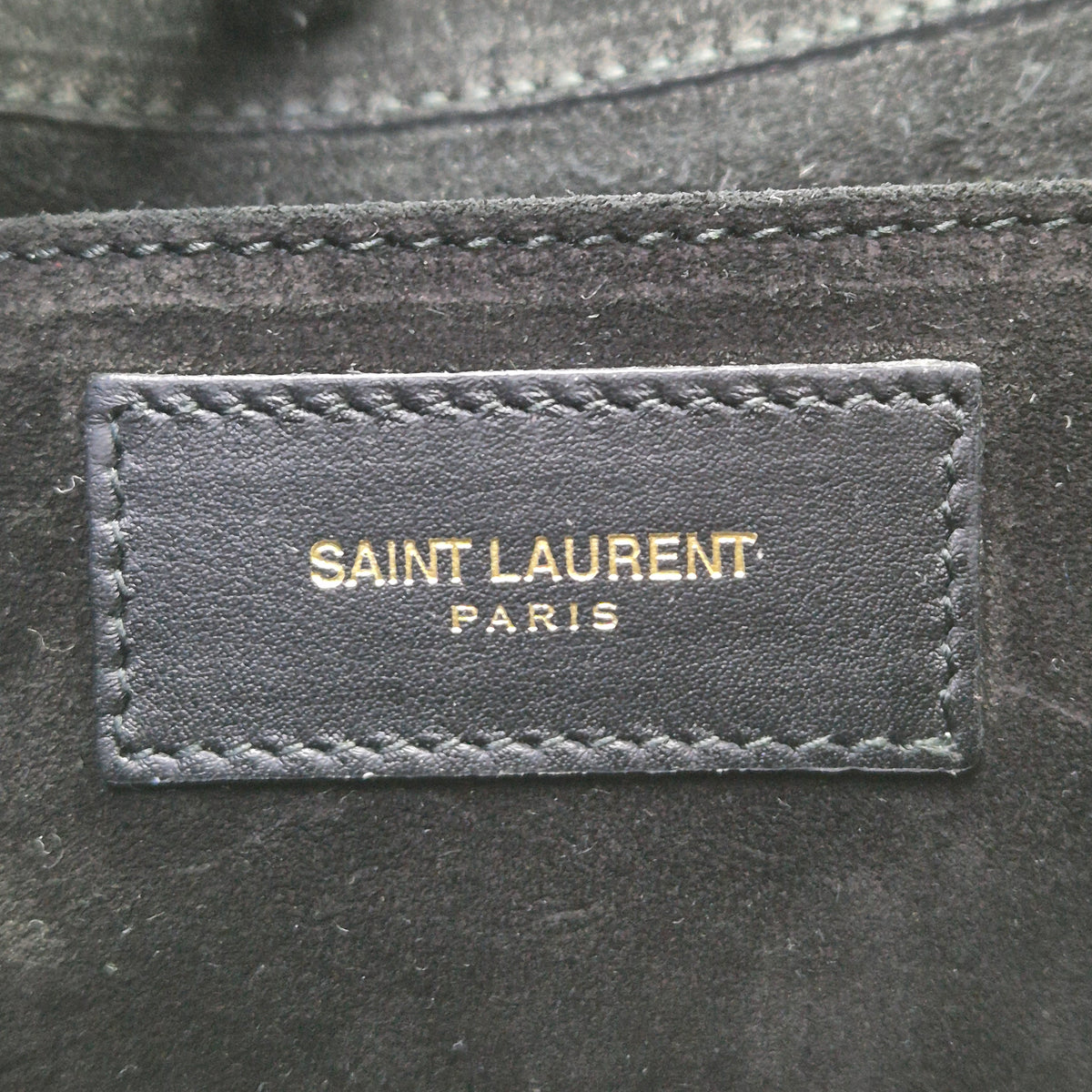 YSL Ligne Y Clutch Calfskin Leather Ghw (Black)