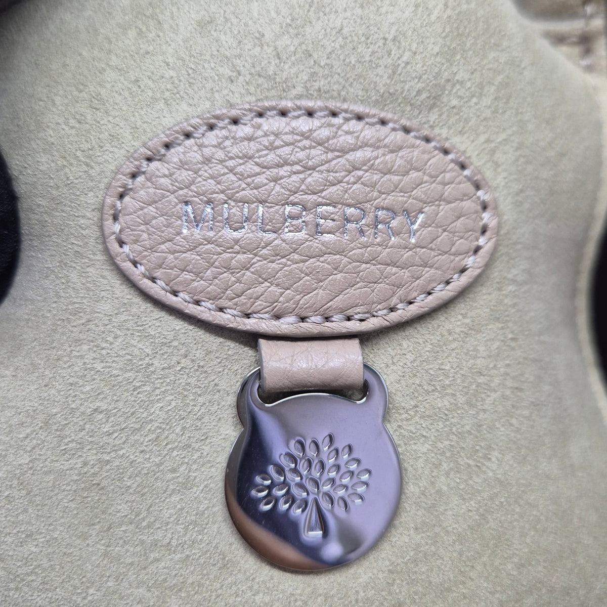 Mulberry Bayswater Pebbled Leather Shoulder Bag Shw (Beige)