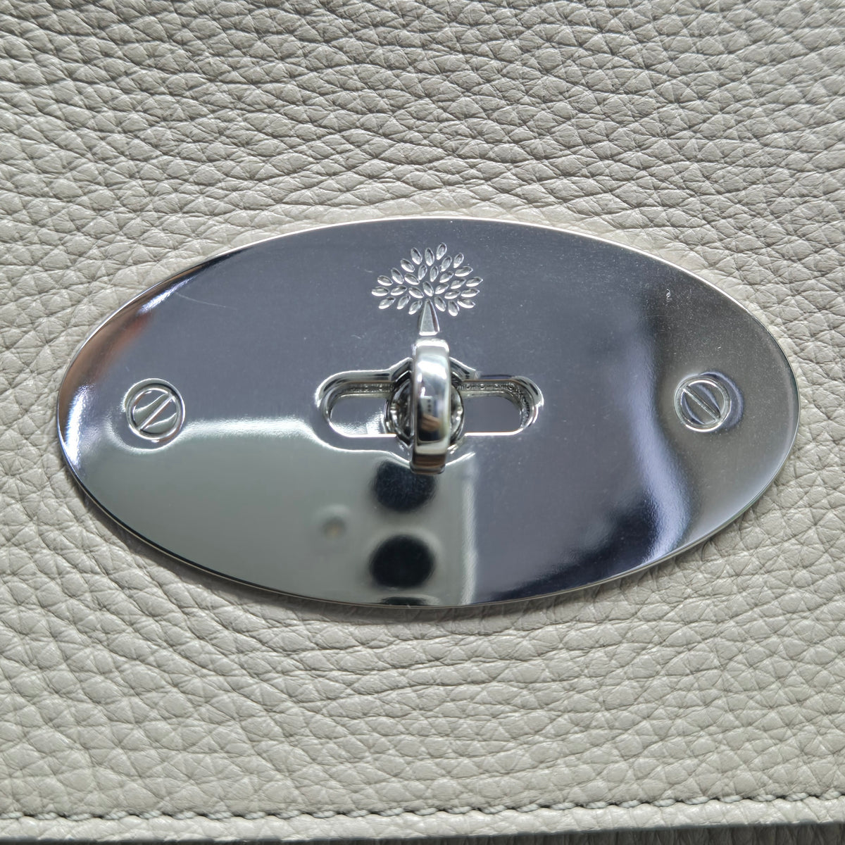 Mulberry Bayswater Pebbled Leather Shoulder Bag Shw (Beige)