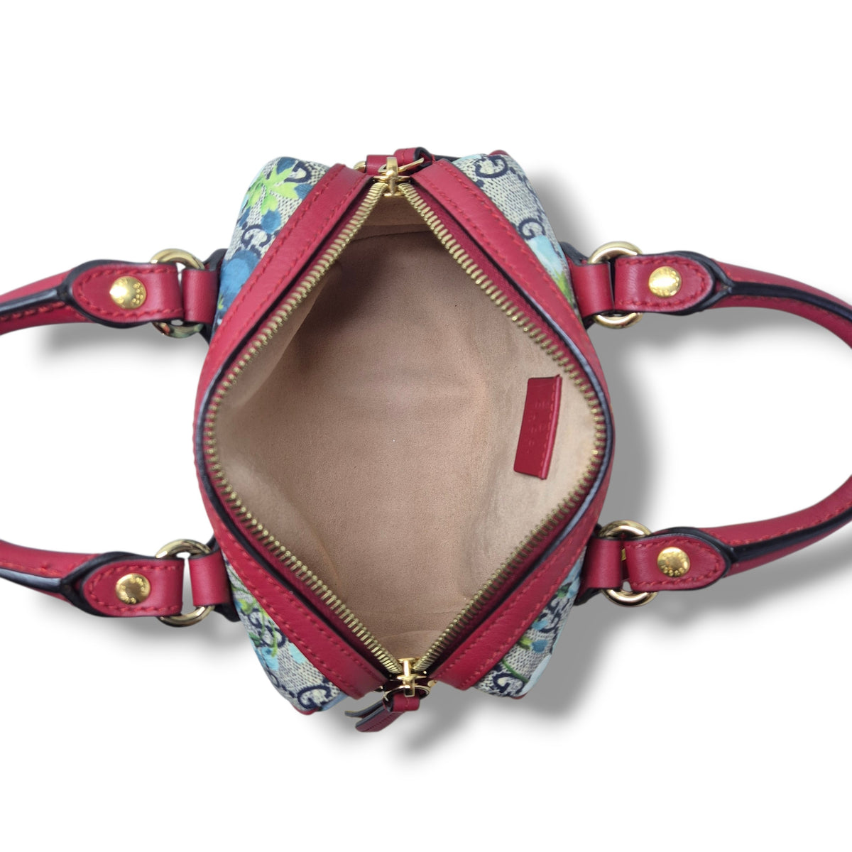 Gucci GG Mini Supreme Canvas Blooms Boston Bag Ghw (Multicolour Floral)