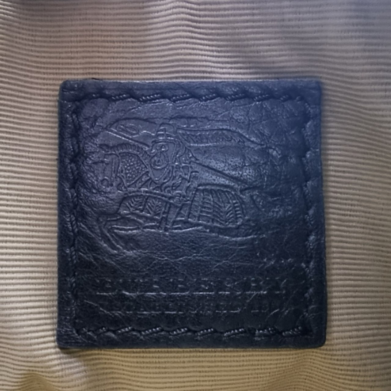 Burberry Nova Check Leather Studded Wristlet Clutch (Black)