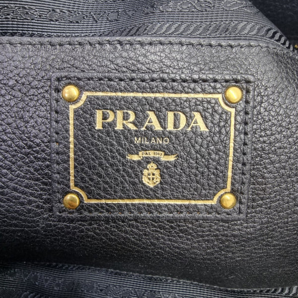 Prada BN2793 Vitello Daino Leather Tote Bag Ghw (Black)