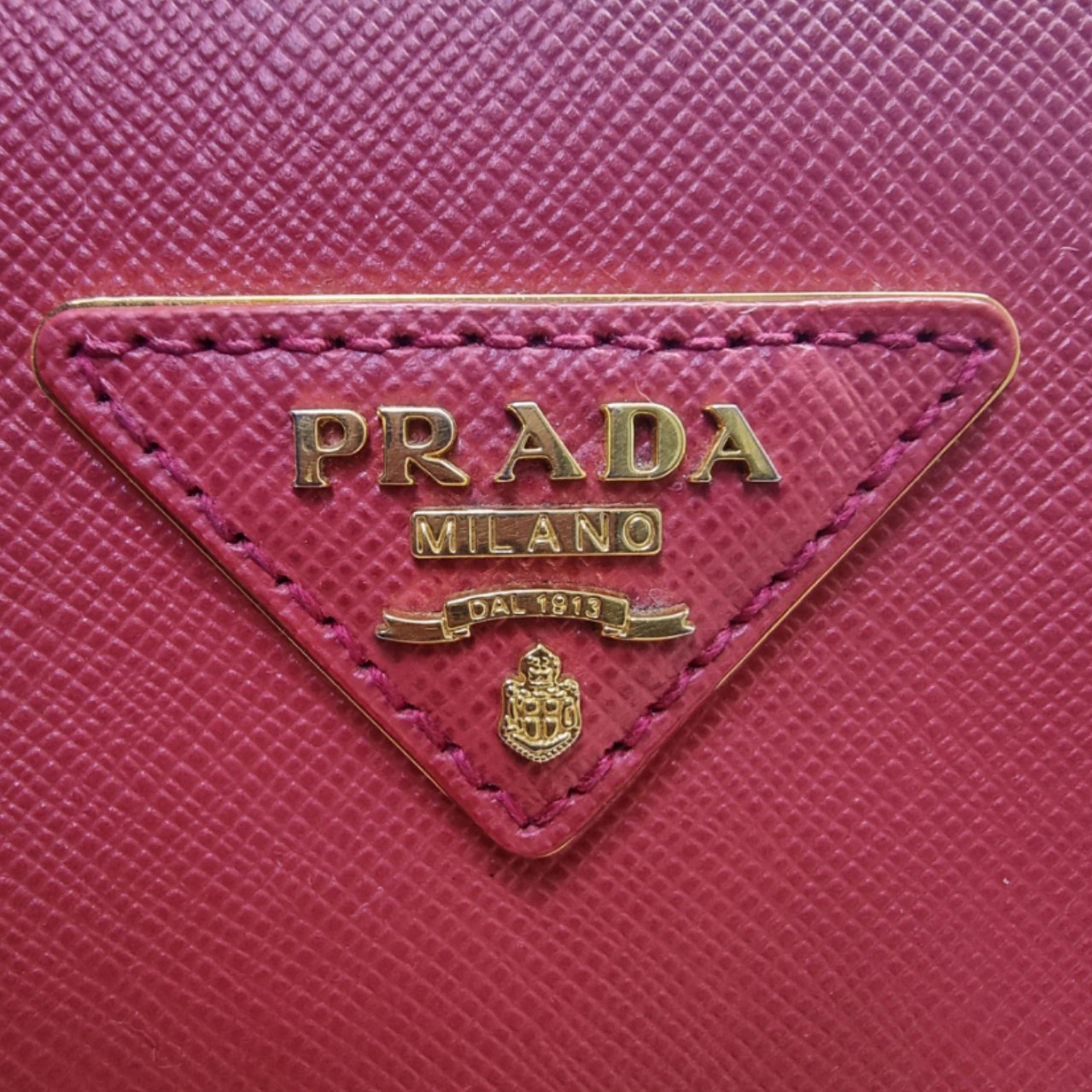 Prada BN1801 Galleria Saffiano Lux Small Double Zip Tote Bag Ghw (Fuoco/Red)