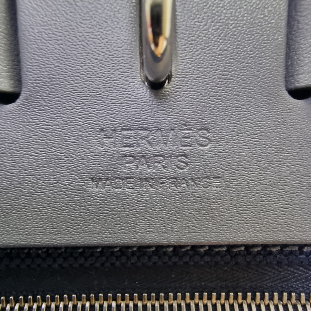 Hermes Herbag Zip PM 31 Canvas Hunter Cowhide Leather Phw (Bleu Marine/Ardoise)