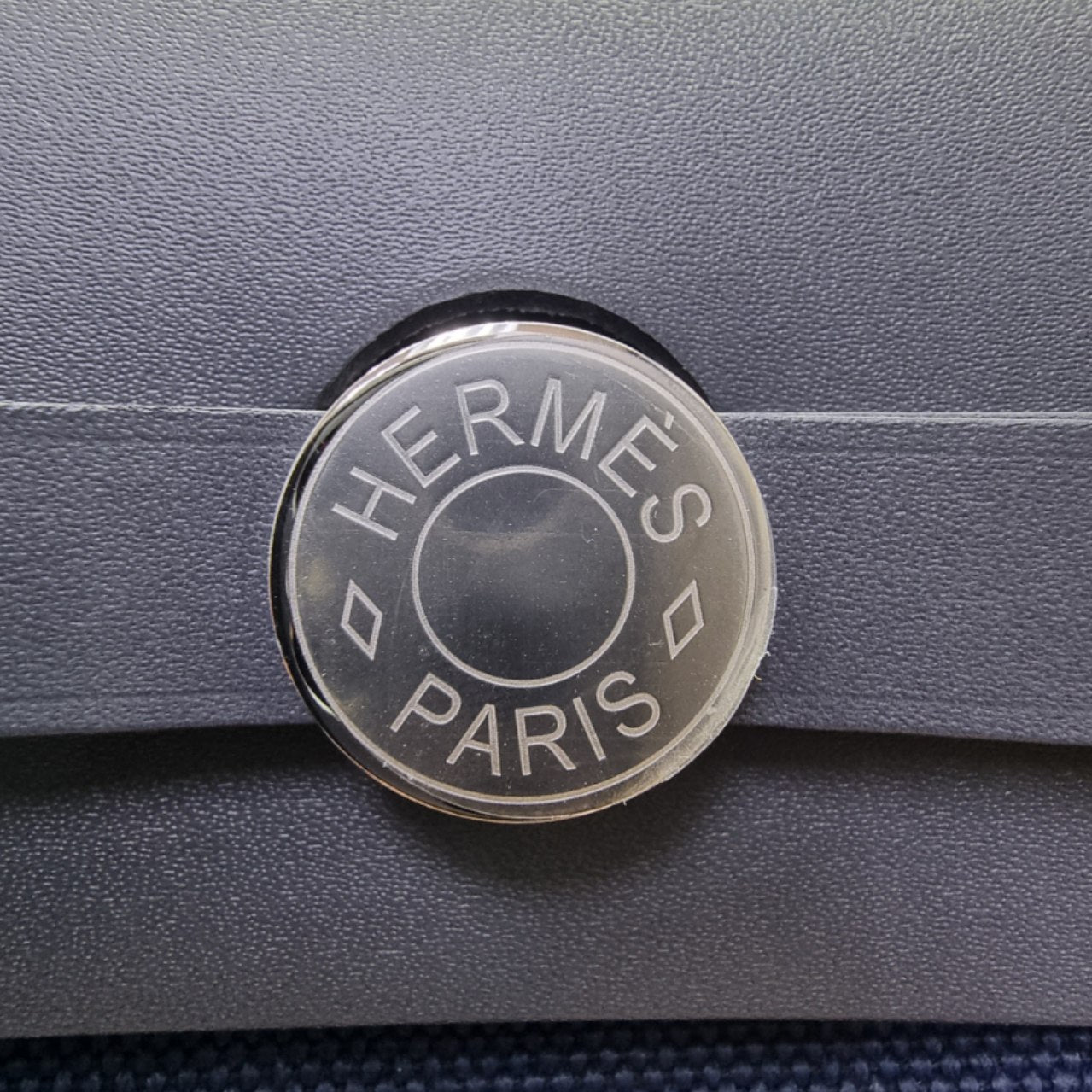 Hermes Herbag Zip PM 31 Canvas Hunter Cowhide Leather Phw (Bleu Marine/Ardoise)