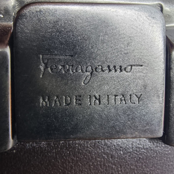 Salvatore Ferragamo Belt Reversible Gancini Buckle  Calfskin Leather Black Hw (Black/Brown)