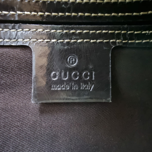 Gucci GG Joy Canvas Boston Bag Ghw (Dark Brown)