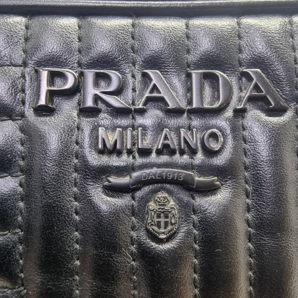 Prada Diagramme Soft Calfskin Camera Bag Bhw (Black)