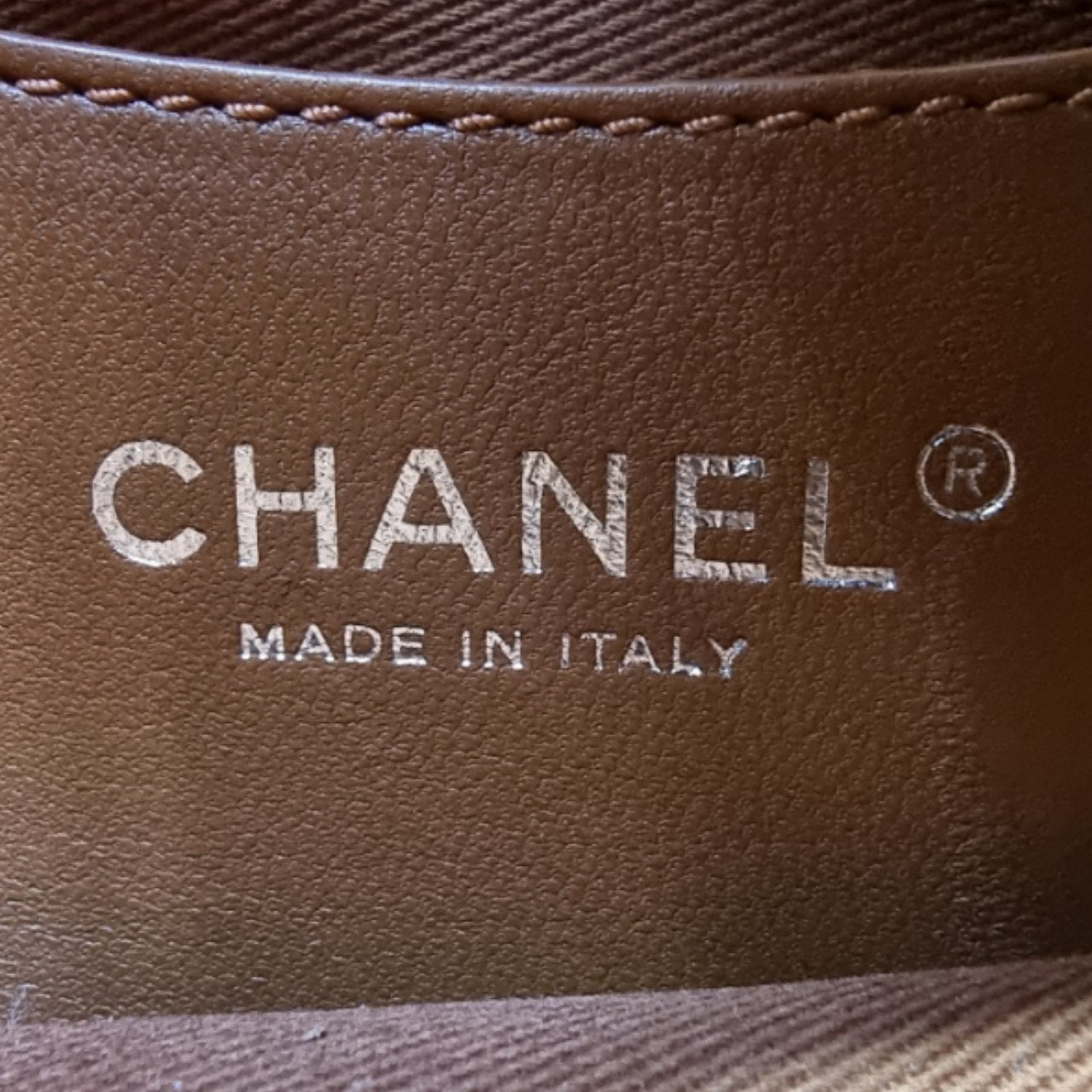 Chanel Mademoiselle Patent Leather Bowler Bag Shw (Brown)