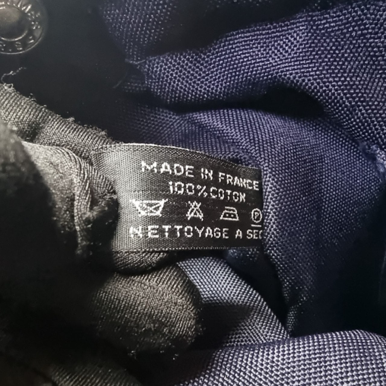 Hermes Fourre Tout MM Canvas Top Handle Shw (Dark Blue/Brown)