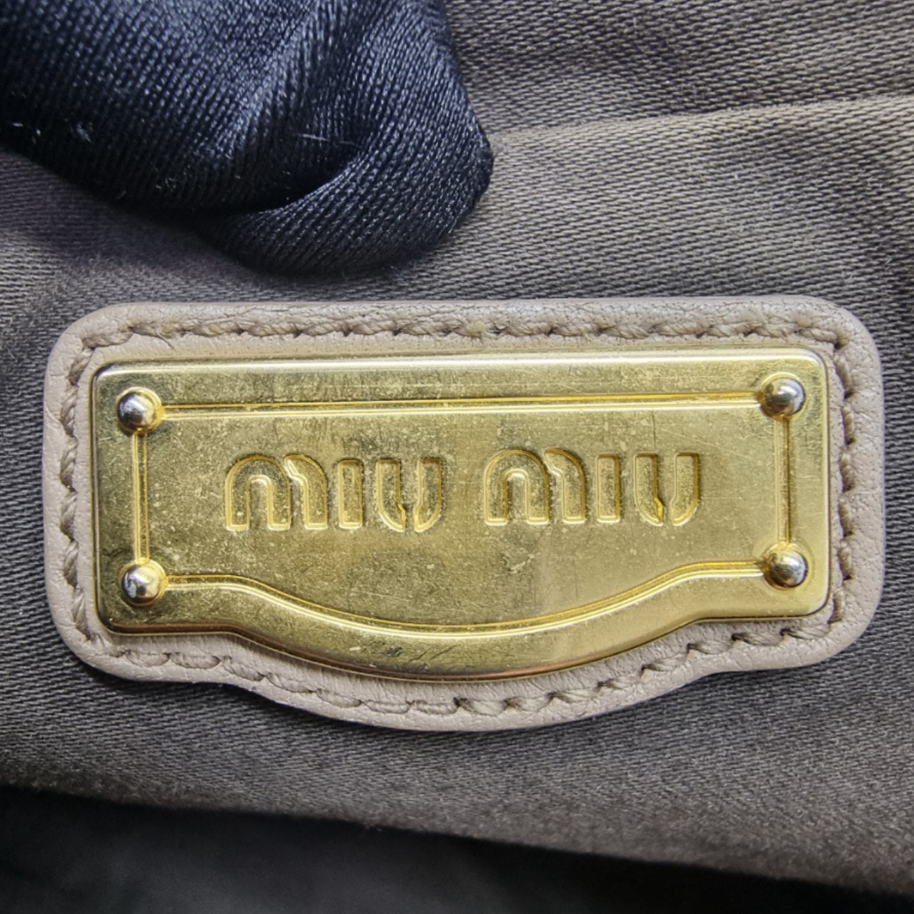 Miu Miu Pebbled Leather Tote Ghw (Light Brown)