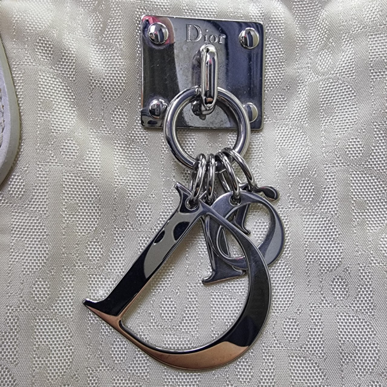Christian Dior Diorissimo Trotter Nylon Shoulder Bag Shw (Cream)