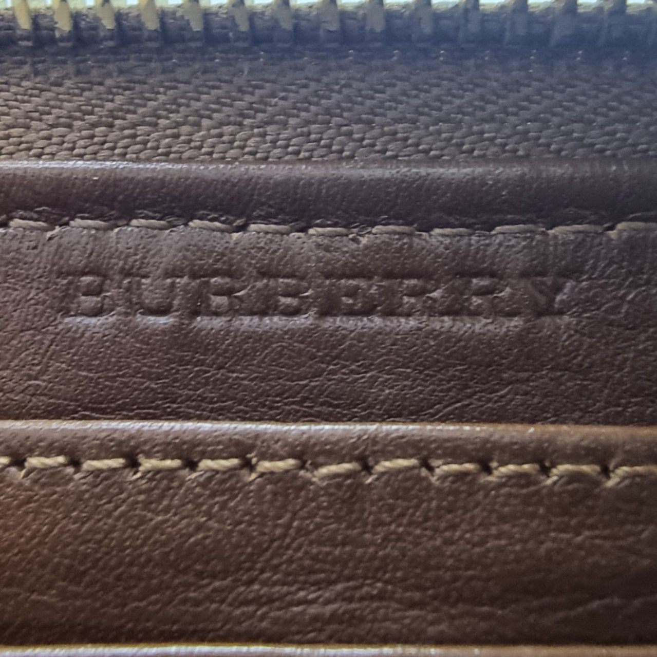 Burberry Smoked Check Canvas Zip Around Wallet Ghw (Brown)