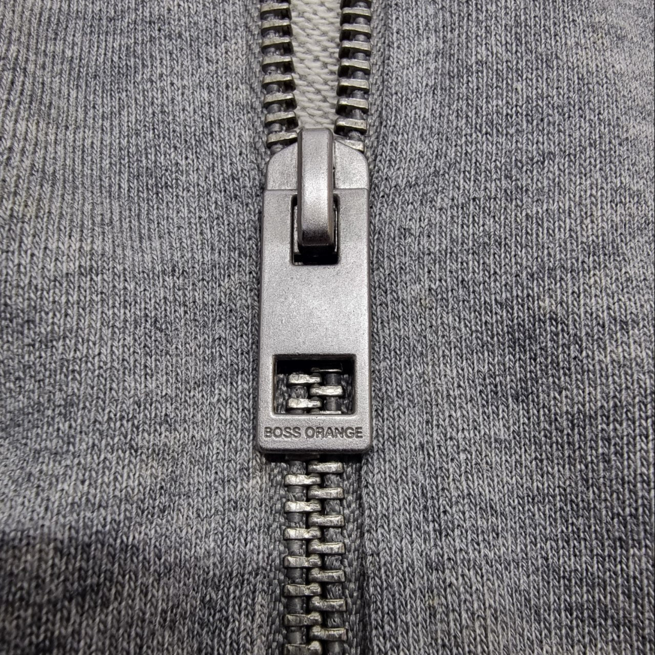 Hugo Boss Sweater Zip Neck Knitted Cotton (Grey)