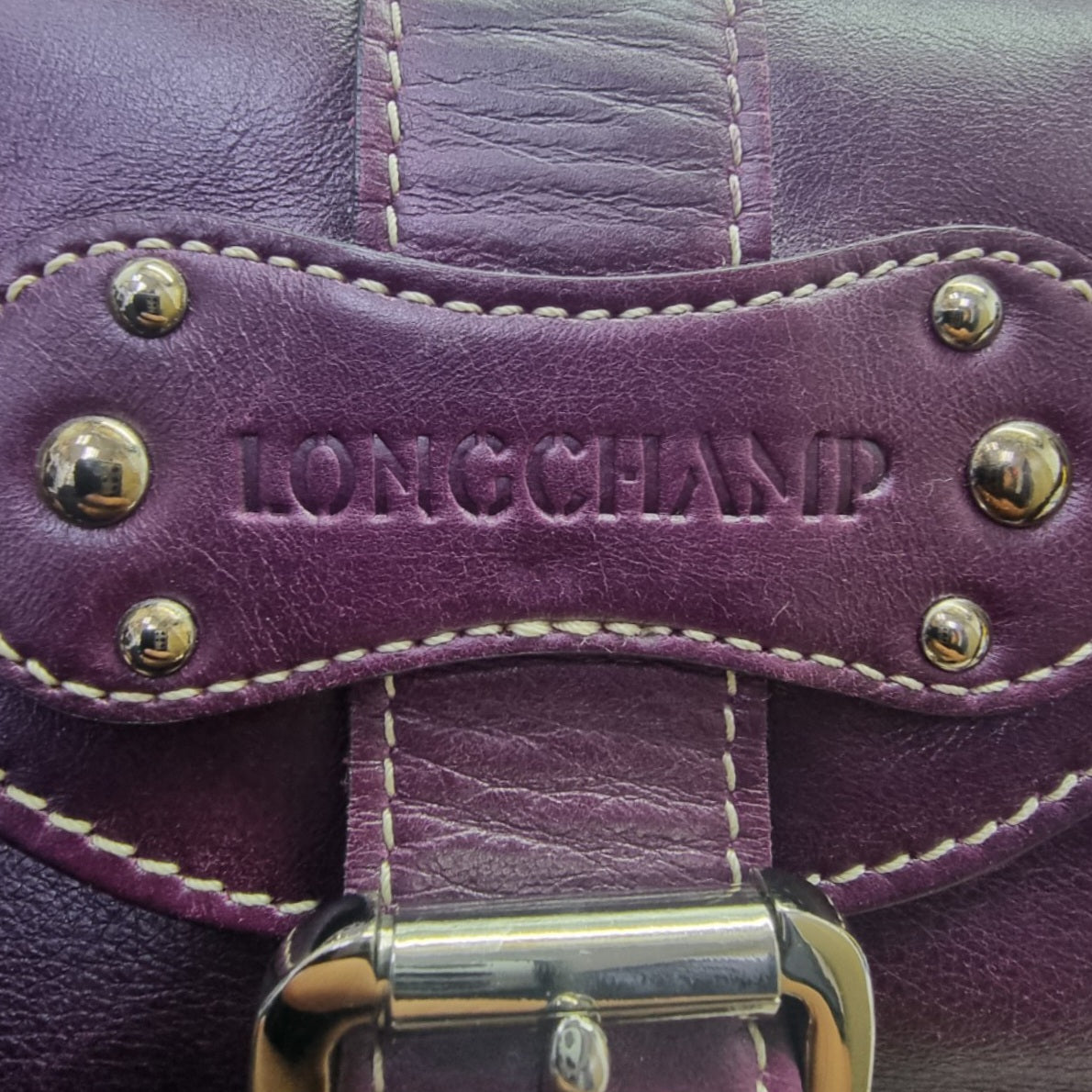 Longchamp Idole Leather Shw (Dark Purple)