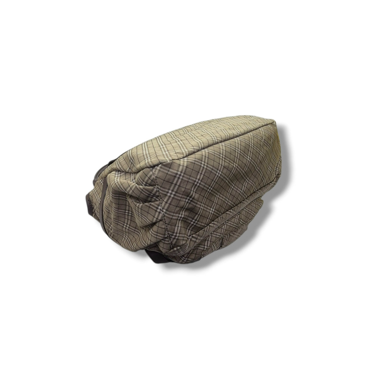 Blue Label Burberry Nova Check Canvas Hobo Bag Brass Hw (Brown)