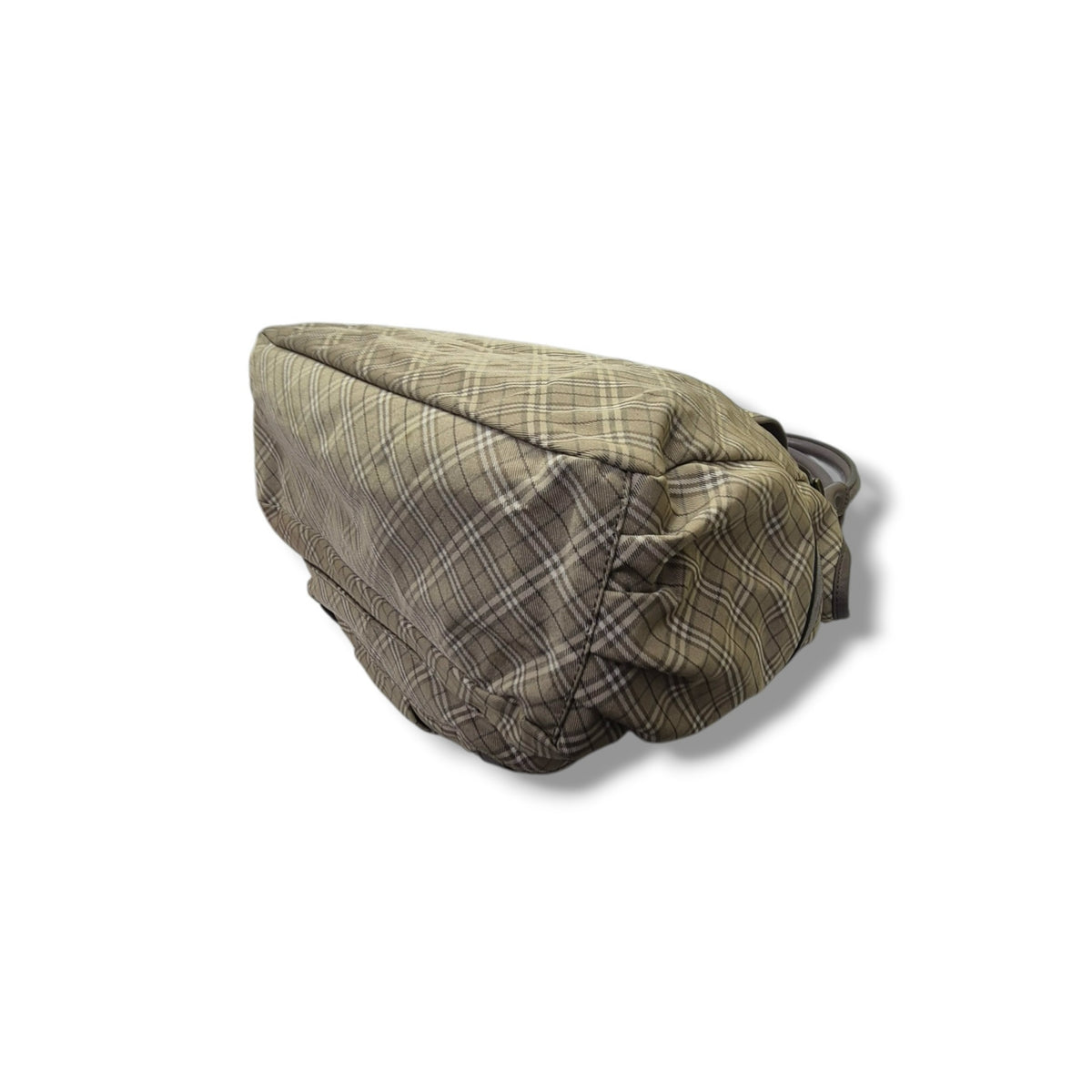 Blue Label Burberry Nova Check Canvas Hobo Bag Brass Hw (Brown)