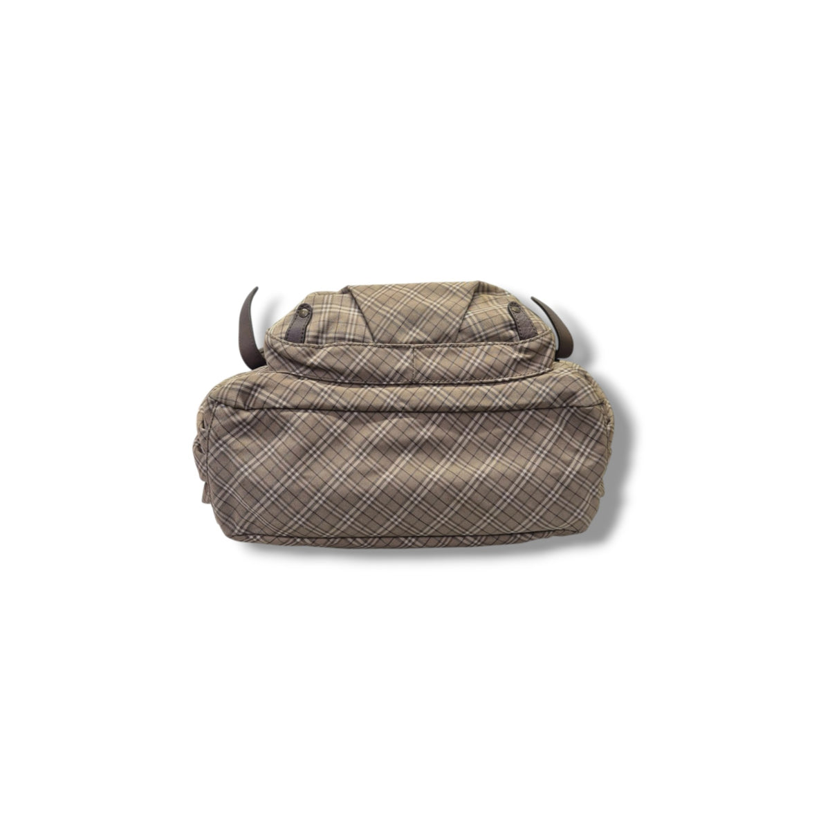 Blue Label Burberry Nova Check Canvas Hobo Bag Brass Hw (Brown)