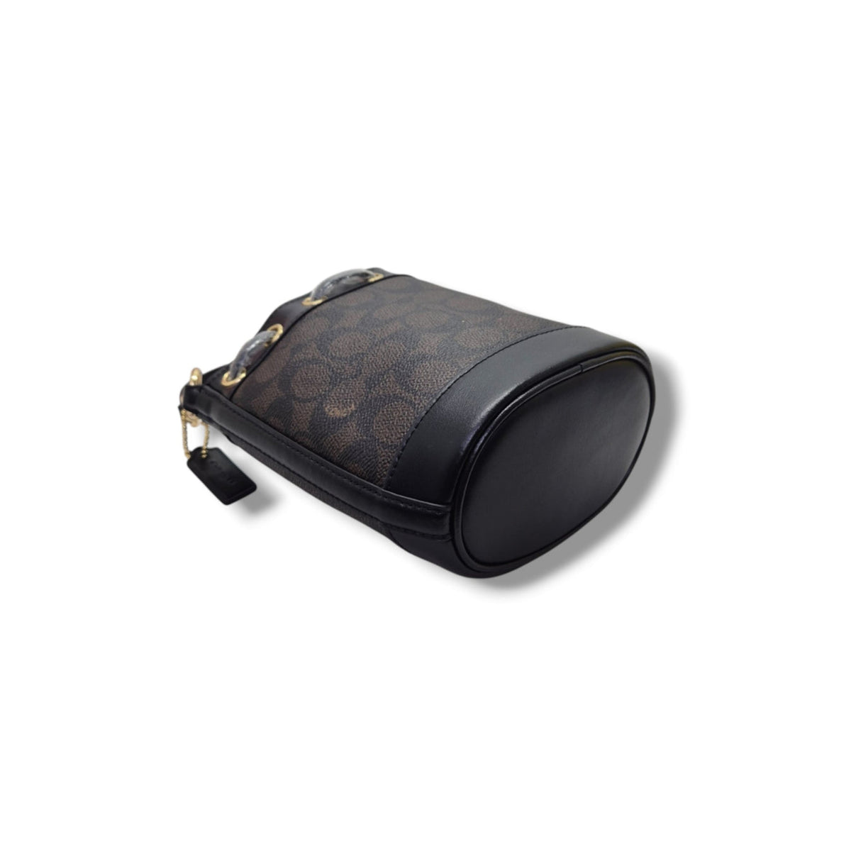 Coach Signature Canvas Mini Bucket Bag (Brown/Black)