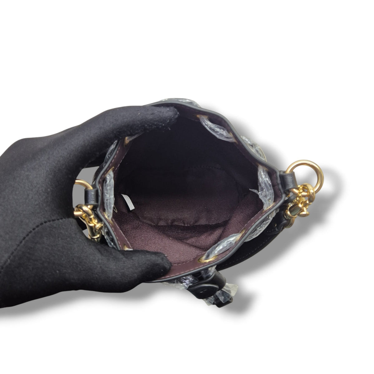 Coach Signature Canvas Mini Bucket Bag (Brown/Black)