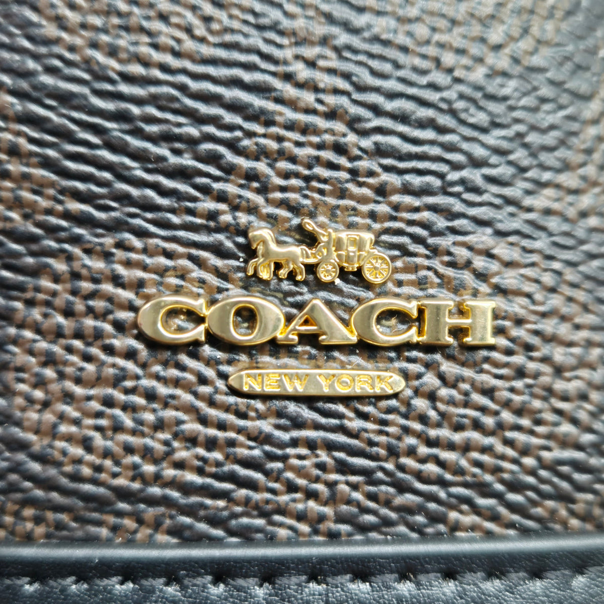 Coach Signature Canvas Mini Bucket Bag (Brown/Black)