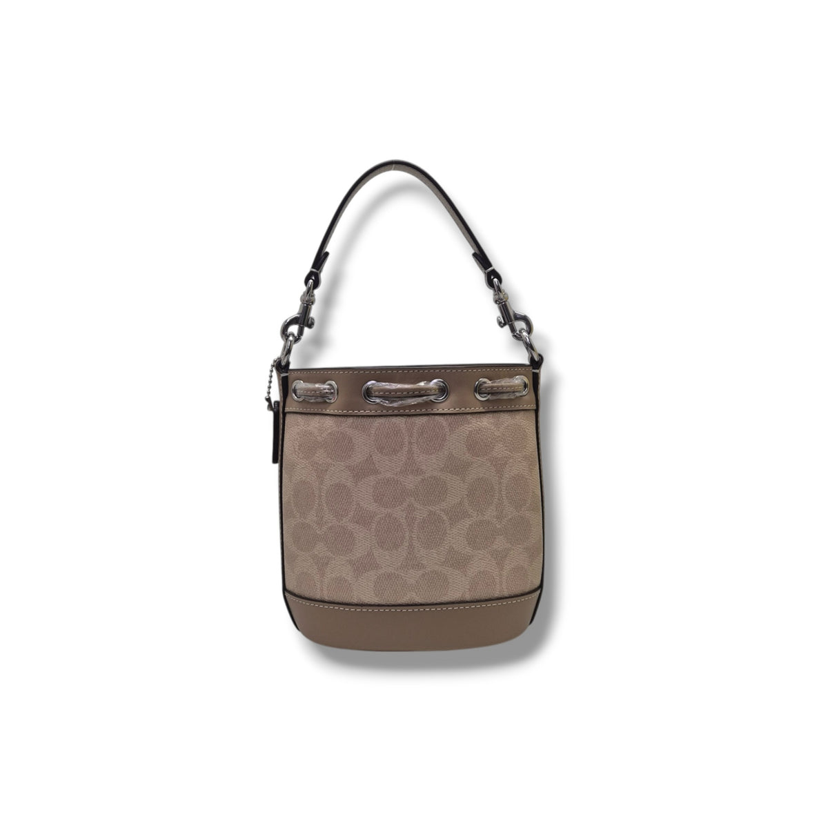 Coach Signature Canvas Mini Bucket Bag (Sand/Taupe)