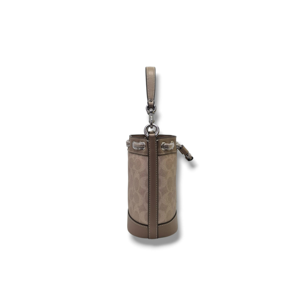 Coach Signature Canvas Mini Bucket Bag (Sand/Taupe)
