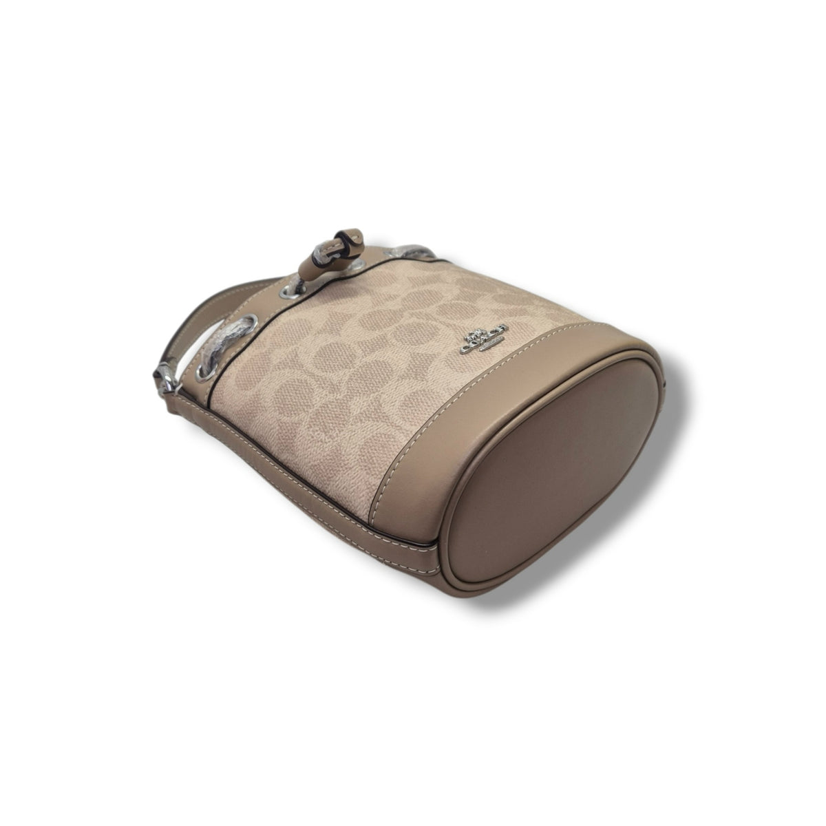 Coach Signature Canvas Mini Bucket Bag (Sand/Taupe)
