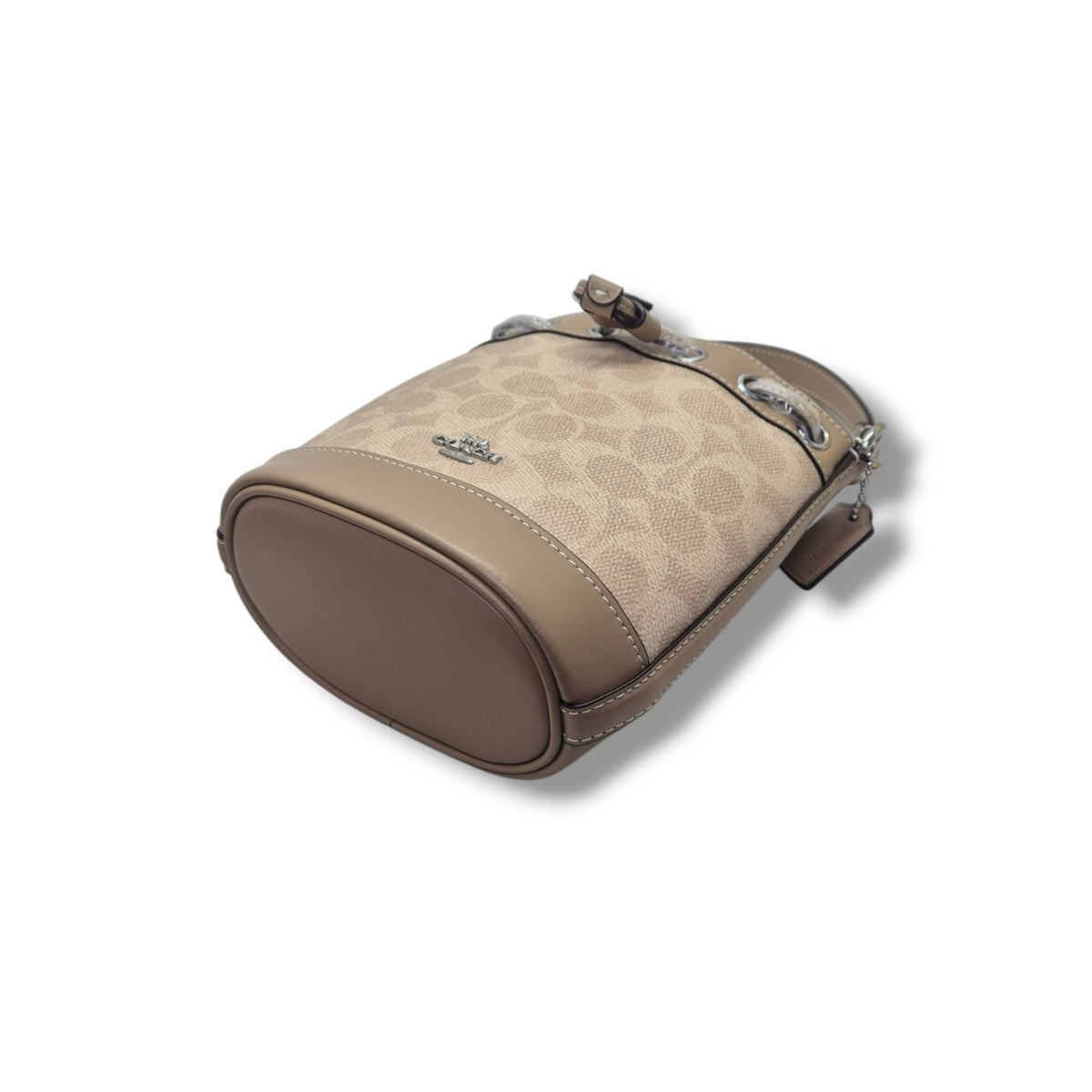 Coach Signature Canvas Mini Bucket Bag (Sand/Taupe)