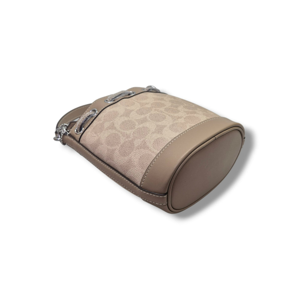 Coach Signature Canvas Mini Bucket Bag (Sand/Taupe)