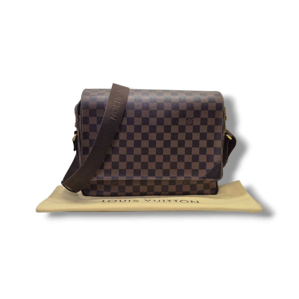 Louis Vuitton Shelton MM Messenger Bag Damier Ebene Ghw