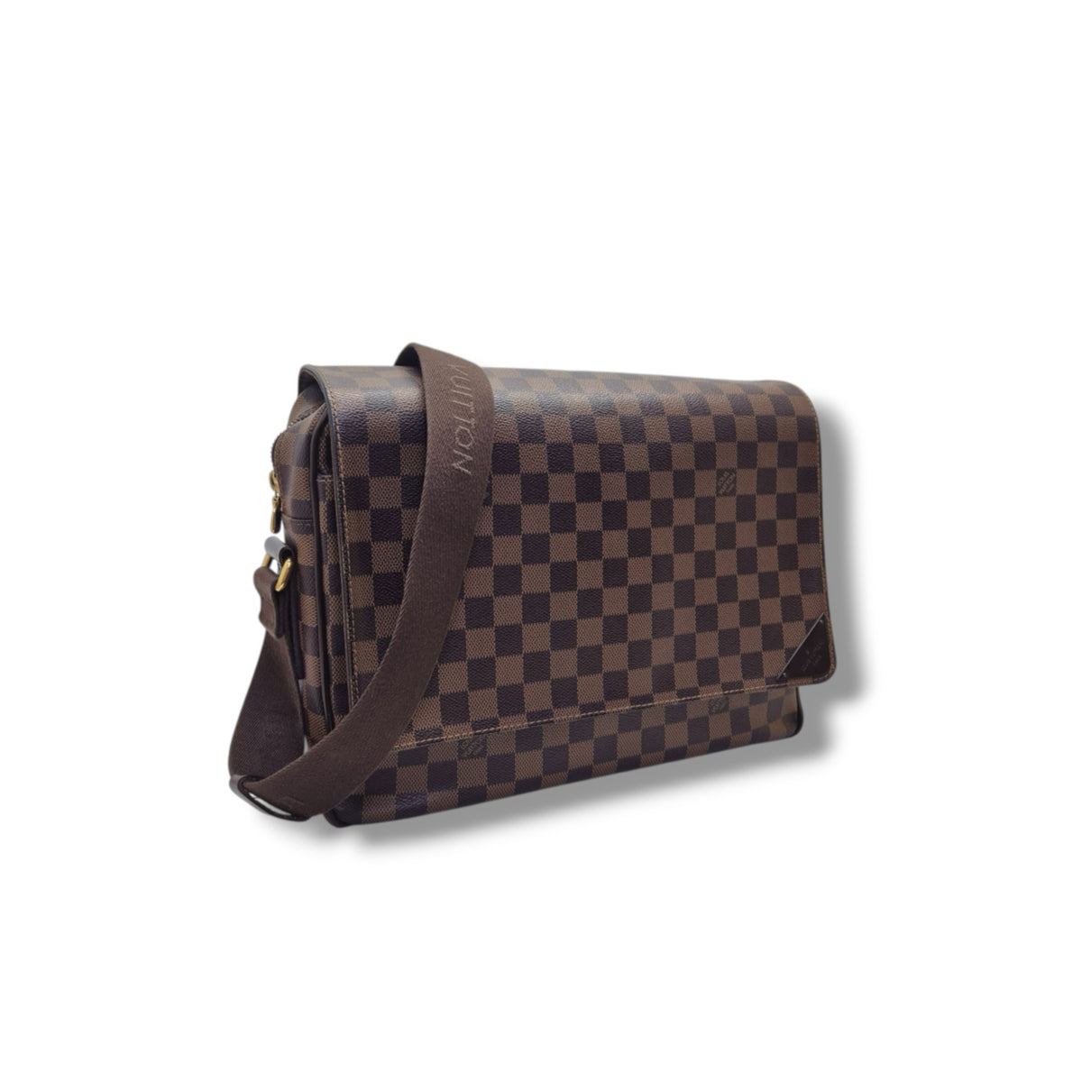 Louis Vuitton Shelton MM Messenger Bag Damier Ebene Ghw