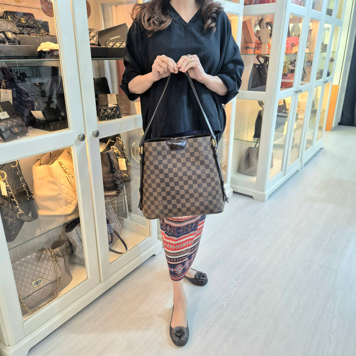 Louis Vuitton Cabas Rivington Damier Ebene Ghw